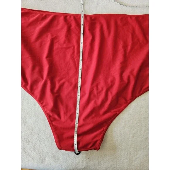 Rosegal Swim Briefs Women's Red High Waisted Bathing Suit Bottom Plus Size 5X - Picture 5 of 9